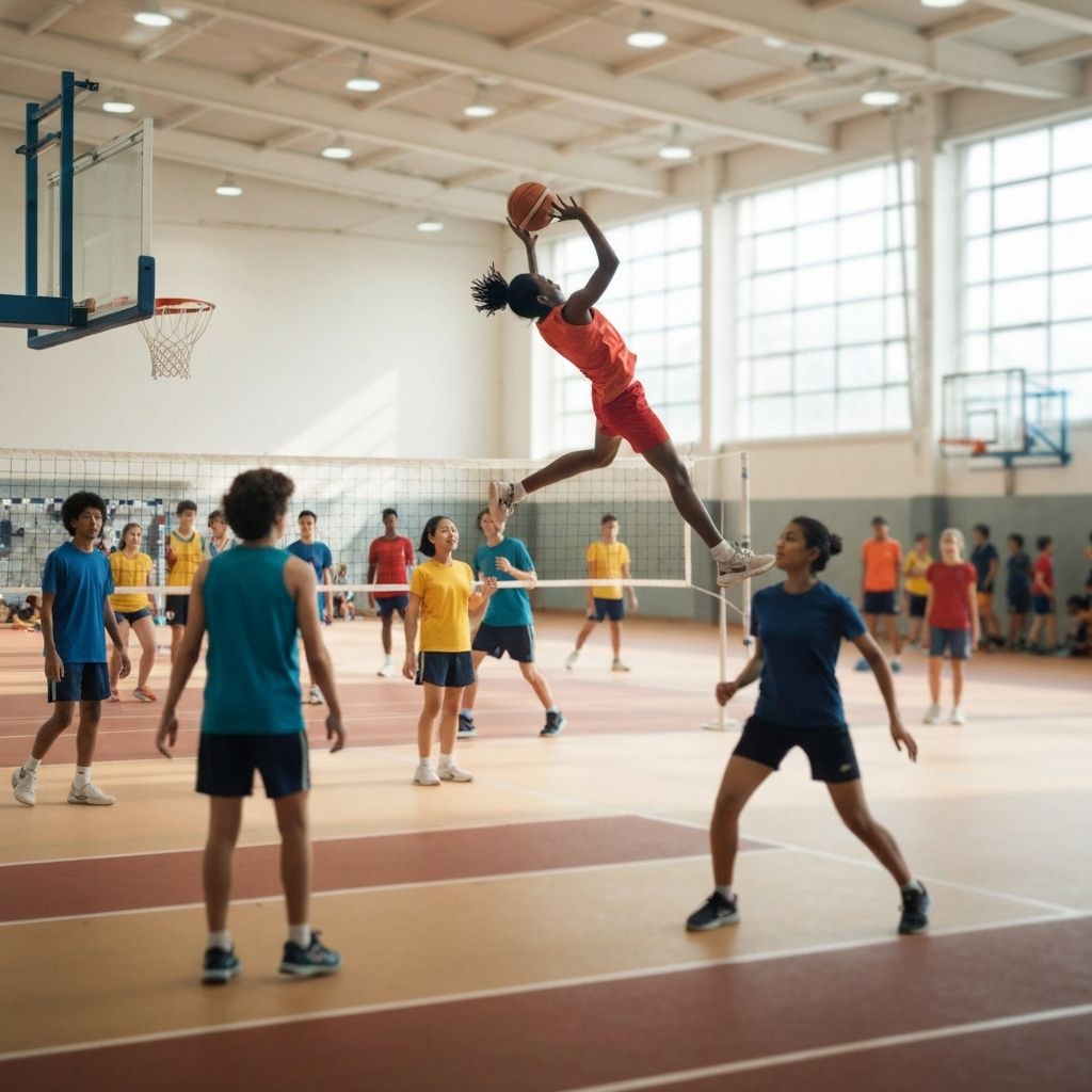 Estudiantes participando en actividades deportivas